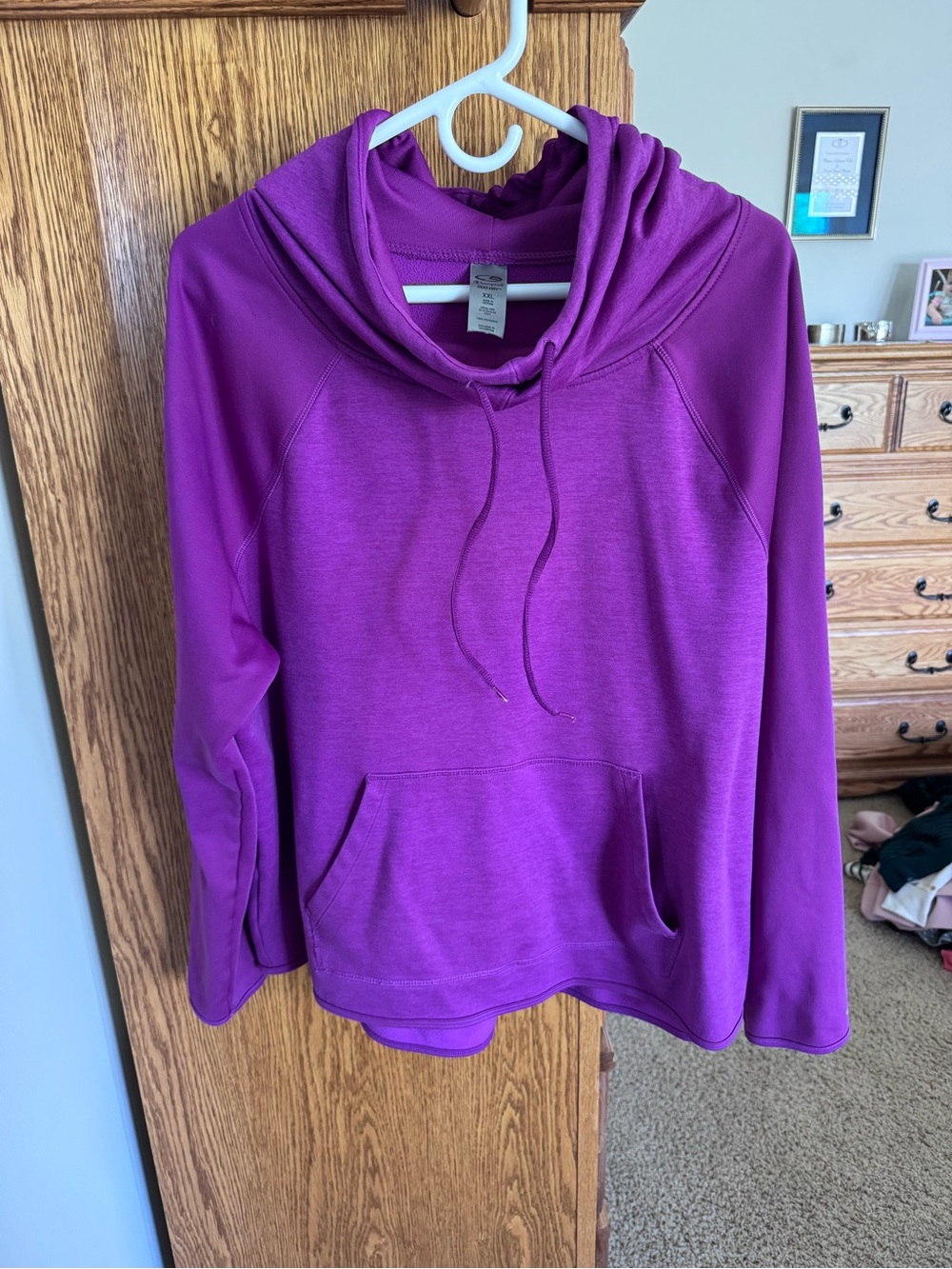 Champion Purple Cowl-Neck Pullover Hoodie